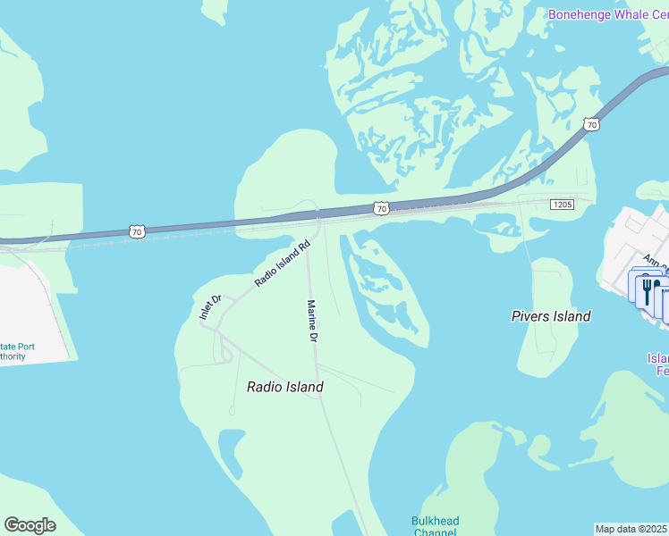map of restaurants, bars, coffee shops, grocery stores, and more near 147 Morgan Street in Morehead City