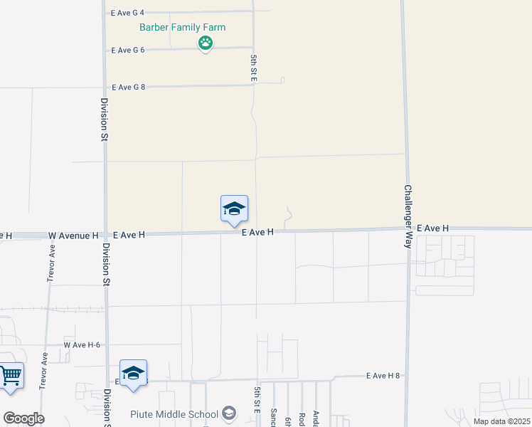 map of restaurants, bars, coffee shops, grocery stores, and more near 503 East Avenue H in Lancaster