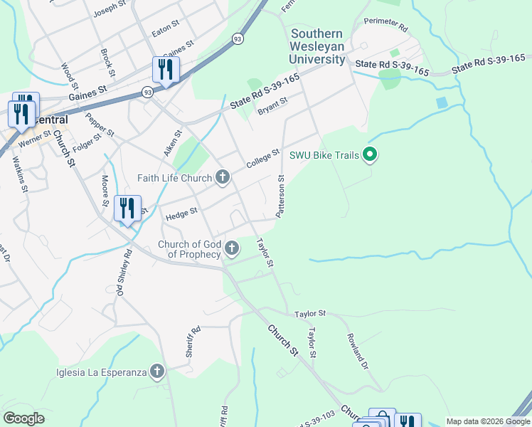 map of restaurants, bars, coffee shops, grocery stores, and more near 408 Patterson Street in Central