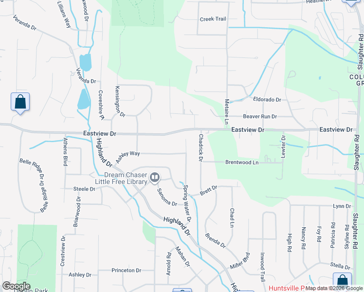 map of restaurants, bars, coffee shops, grocery stores, and more near 139 Spring Water Drive in Madison
