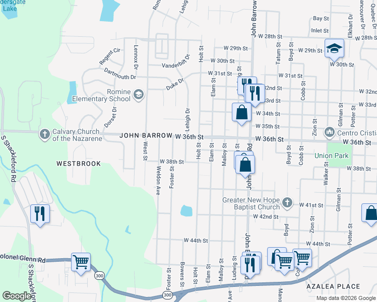 map of restaurants, bars, coffee shops, grocery stores, and more near in Little Rock