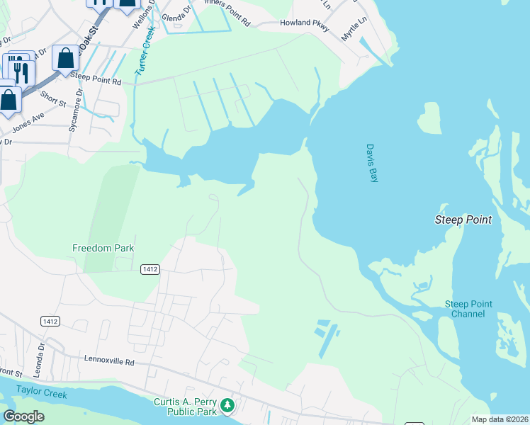 map of restaurants, bars, coffee shops, grocery stores, and more near in Beaufort