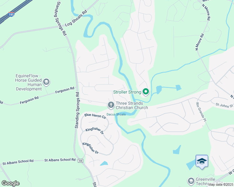 map of restaurants, bars, coffee shops, grocery stores, and more near 6 Hidden River Place in Greenville