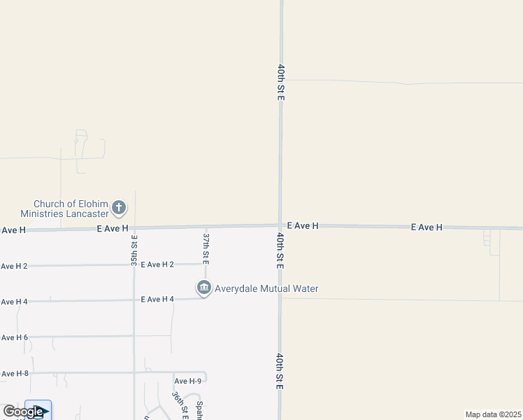 map of restaurants, bars, coffee shops, grocery stores, and more near 40th Street East in Lancaster