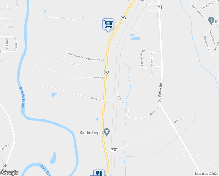 map of restaurants, bars, coffee shops, grocery stores, and more near 312 Piedmont Highway in Piedmont