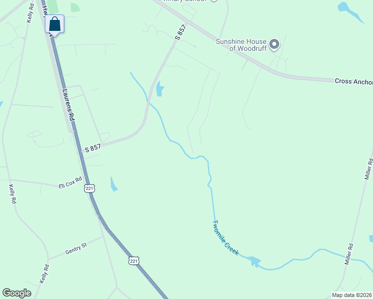 map of restaurants, bars, coffee shops, grocery stores, and more near 202 Old Timber Road in Woodruff