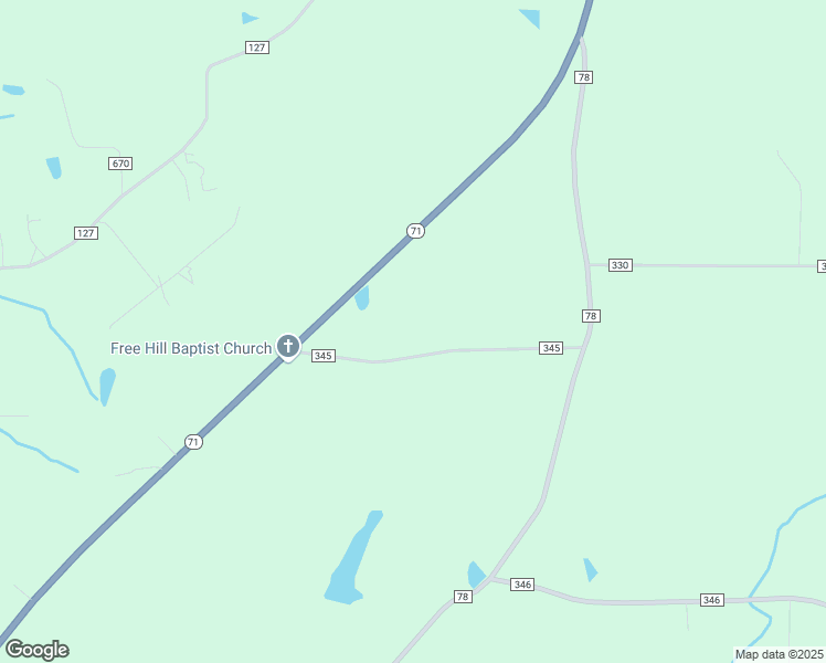 map of restaurants, bars, coffee shops, grocery stores, and more near 251 County Road 345 in Pisgah