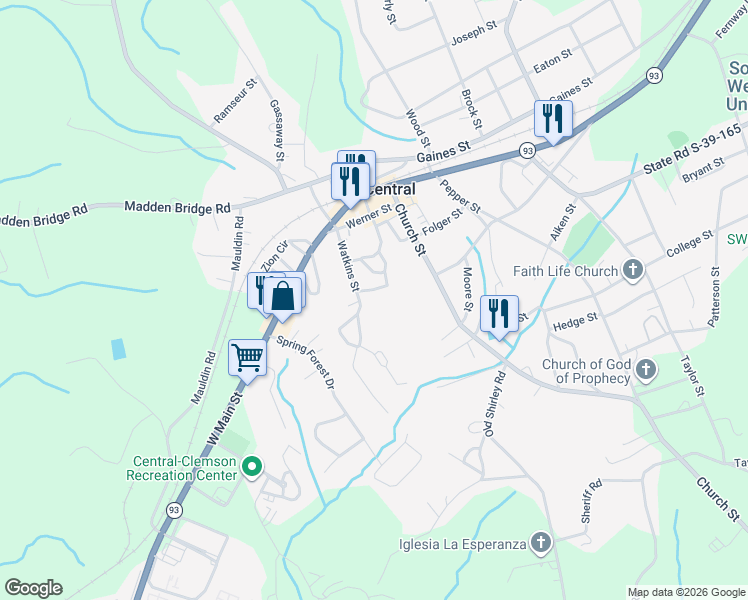 map of restaurants, bars, coffee shops, grocery stores, and more near 223 Foot Street in Central