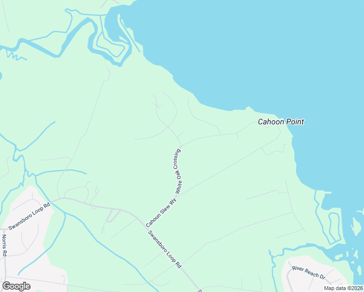 map of restaurants, bars, coffee shops, grocery stores, and more near 128 White Oak Crossing in Swansboro