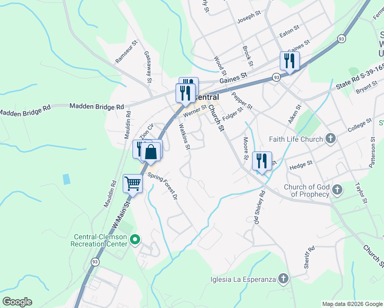 map of restaurants, bars, coffee shops, grocery stores, and more near 223 Foot Street in Central