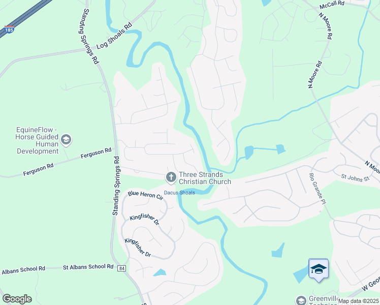 map of restaurants, bars, coffee shops, grocery stores, and more near 100 Indian Wood Lane in Greenville