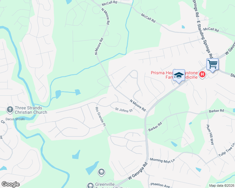 map of restaurants, bars, coffee shops, grocery stores, and more near 14 Suwannee Court in Simpsonville
