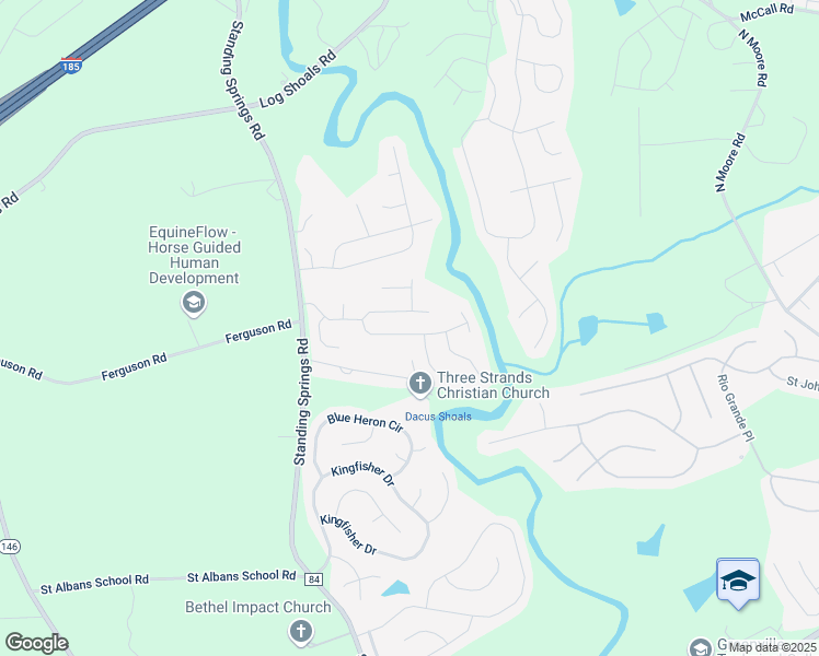 map of restaurants, bars, coffee shops, grocery stores, and more near 31 Riverbed Drive in Greenville