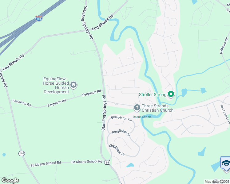 map of restaurants, bars, coffee shops, grocery stores, and more near 102 Reedy Falls Drive in Greenville
