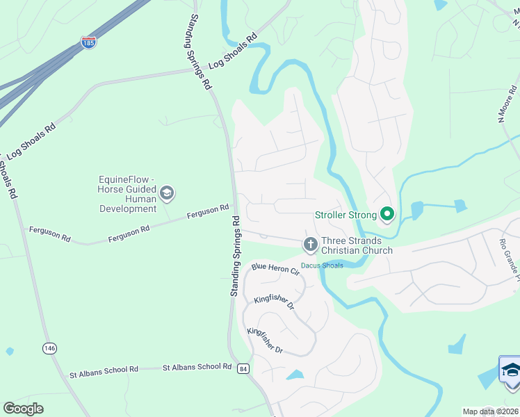 map of restaurants, bars, coffee shops, grocery stores, and more near 102 Reedy Falls Drive in Greenville