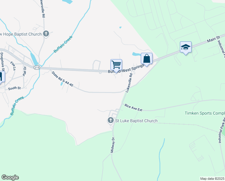 map of restaurants, bars, coffee shops, grocery stores, and more near 279 State Road S-44-40 in Buffalo