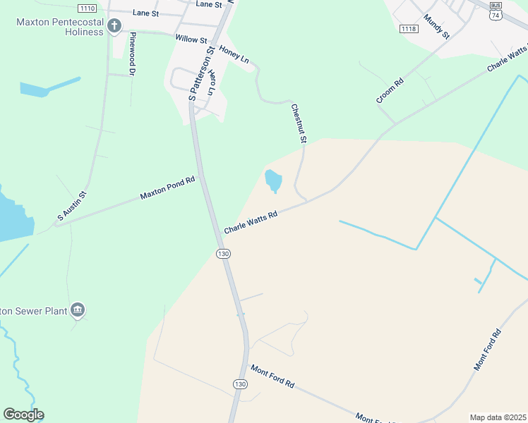 map of restaurants, bars, coffee shops, grocery stores, and more near 1154 Charlie Watt Road in Maxton