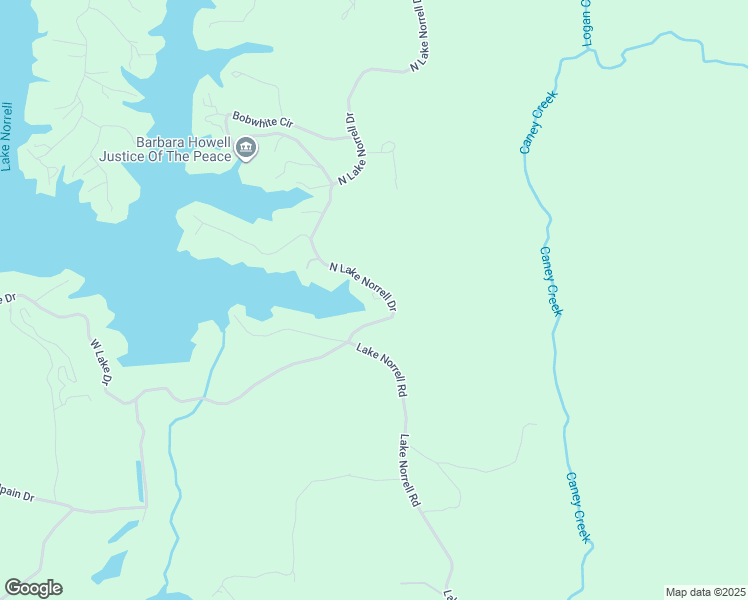 map of restaurants, bars, coffee shops, grocery stores, and more near 16733 North Lake Norrell Drive in Alexander