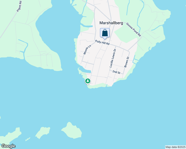 map of restaurants, bars, coffee shops, grocery stores, and more near 1281 Marshallberg Road in Marshallberg