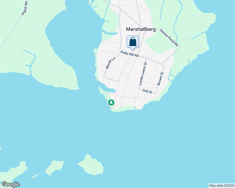 map of restaurants, bars, coffee shops, grocery stores, and more near 1281 Marshallberg Road in Marshallberg
