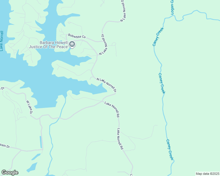 map of restaurants, bars, coffee shops, grocery stores, and more near 16733 North Lake Norrell Drive in Alexander
