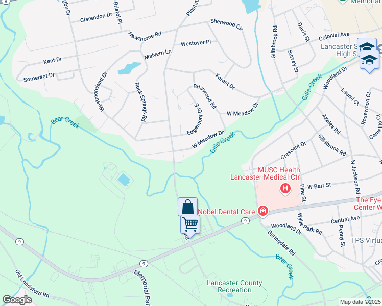 map of restaurants, bars, coffee shops, grocery stores, and more near 1033 West Meadow Drive in Lancaster