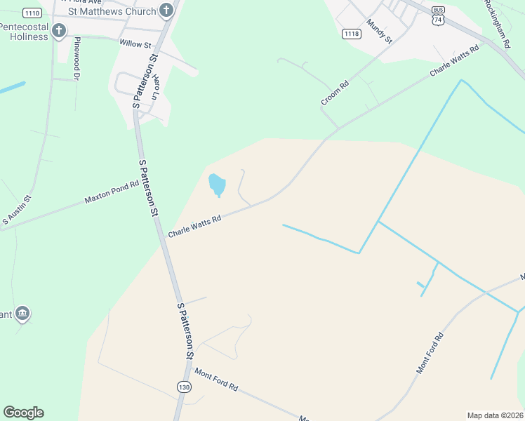 map of restaurants, bars, coffee shops, grocery stores, and more near 853 Charlie Watts Road in Maxton