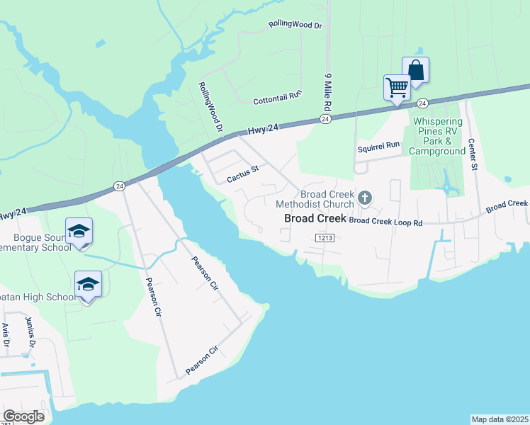 map of restaurants, bars, coffee shops, grocery stores, and more near 116 Mallard Court in Newport
