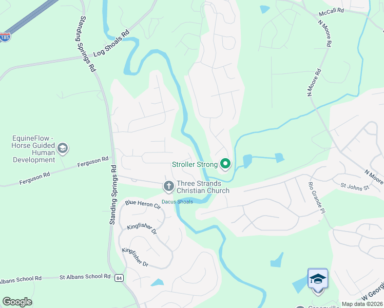 map of restaurants, bars, coffee shops, grocery stores, and more near 107 Indian Wood Lane in Greenville