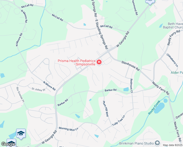 map of restaurants, bars, coffee shops, grocery stores, and more near 6 Heron Glen Way in Simpsonville