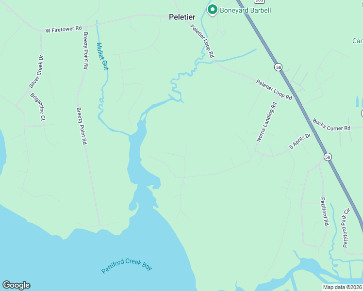 map of restaurants, bars, coffee shops, grocery stores, and more near 423 Norris Landing Road in Swansboro