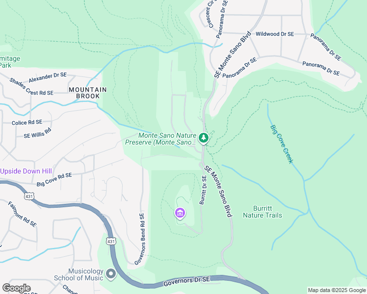 map of restaurants, bars, coffee shops, grocery stores, and more near 1295 Becket Drive Southeast in Huntsville