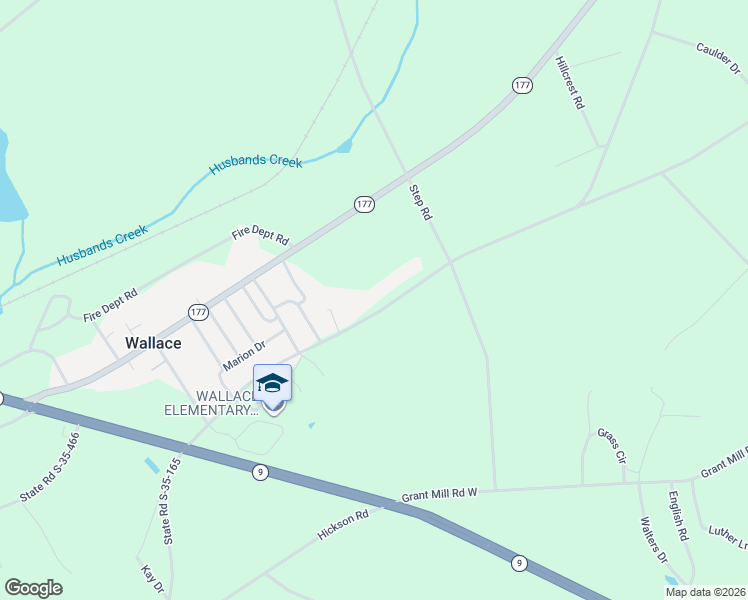 map of restaurants, bars, coffee shops, grocery stores, and more near 3539 Old Wire Road West in Wallace