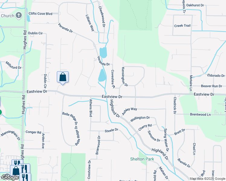 map of restaurants, bars, coffee shops, grocery stores, and more near 103 Coveshire Place in Madison