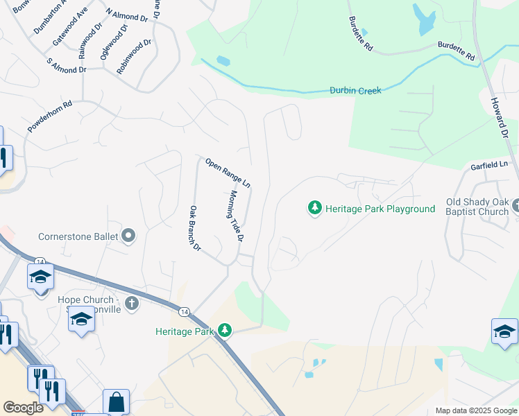 map of restaurants, bars, coffee shops, grocery stores, and more near 149 Heritage Point Drive in Simpsonville