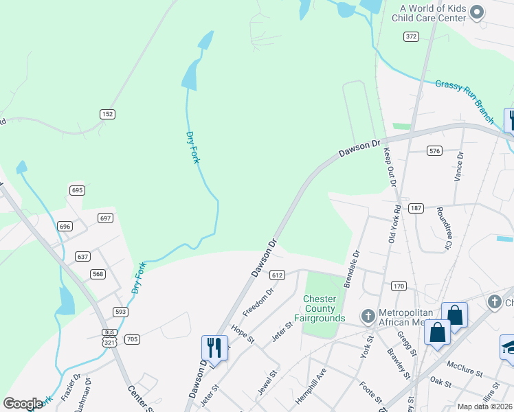 map of restaurants, bars, coffee shops, grocery stores, and more near in Chester