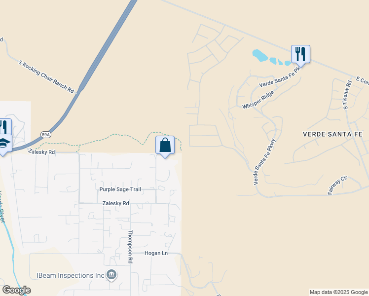 map of restaurants, bars, coffee shops, grocery stores, and more near 980 South Sand Flower Drive in Cornville