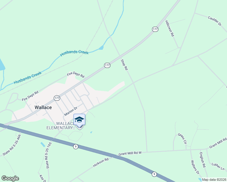 map of restaurants, bars, coffee shops, grocery stores, and more near 3539 Old Wire Road West in Wallace