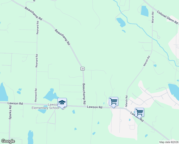 map of restaurants, bars, coffee shops, grocery stores, and more near 19533 Vickie Lane in Little Rock