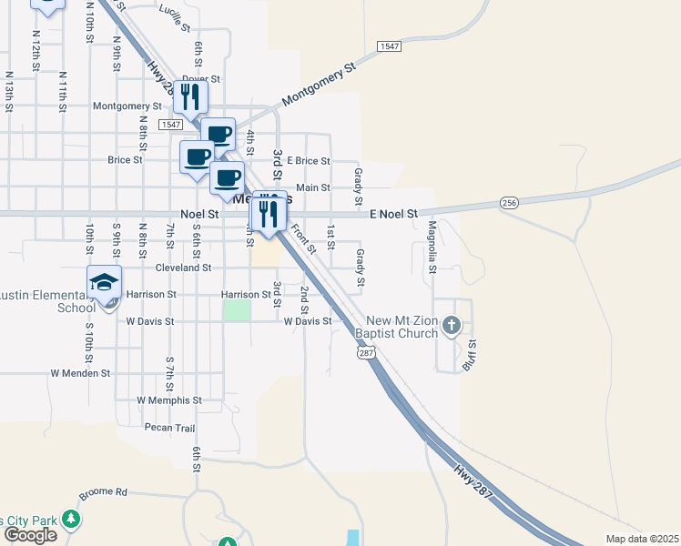 map of restaurants, bars, coffee shops, grocery stores, and more near 104 East Cleveland Street in Memphis