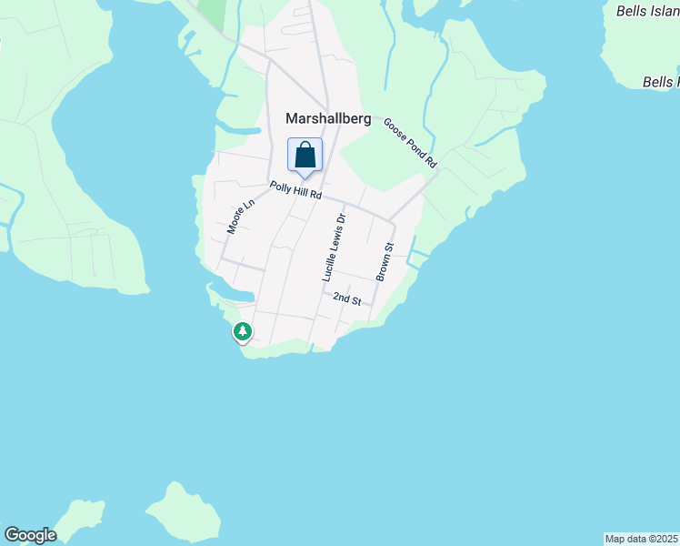 map of restaurants, bars, coffee shops, grocery stores, and more near 98 3rd Street in Marshallberg