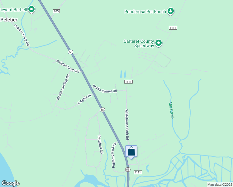 map of restaurants, bars, coffee shops, grocery stores, and more near 200 Bucks Corner Road in Peletier