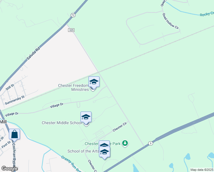 map of restaurants, bars, coffee shops, grocery stores, and more near McCandless Road in Chester County