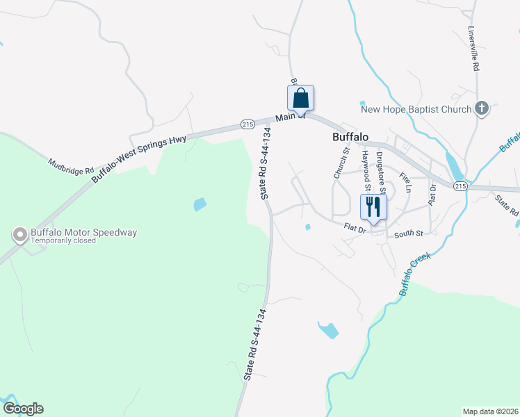 map of restaurants, bars, coffee shops, grocery stores, and more near 180 State Road S-44-134 in Buffalo