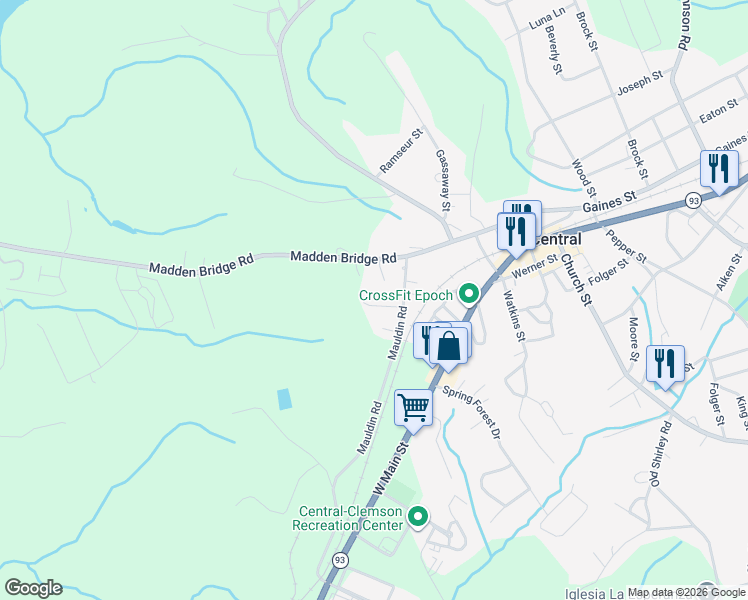 map of restaurants, bars, coffee shops, grocery stores, and more near 126 Perry Lane in Central