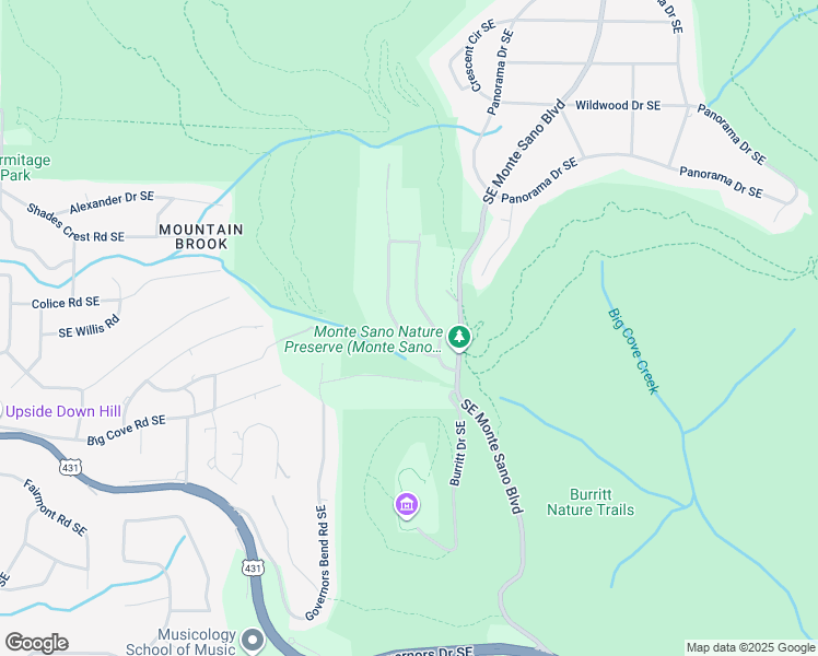 map of restaurants, bars, coffee shops, grocery stores, and more near 1295 Becket Drive Southeast in Huntsville
