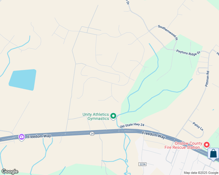 map of restaurants, bars, coffee shops, grocery stores, and more near 652 Aria Lane in Hubert