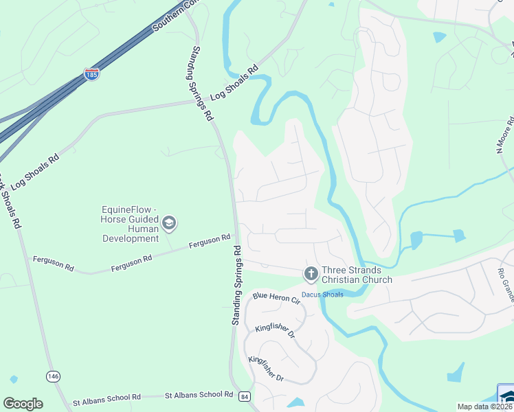 map of restaurants, bars, coffee shops, grocery stores, and more near 106 Reedy Springs Lane in Greenville