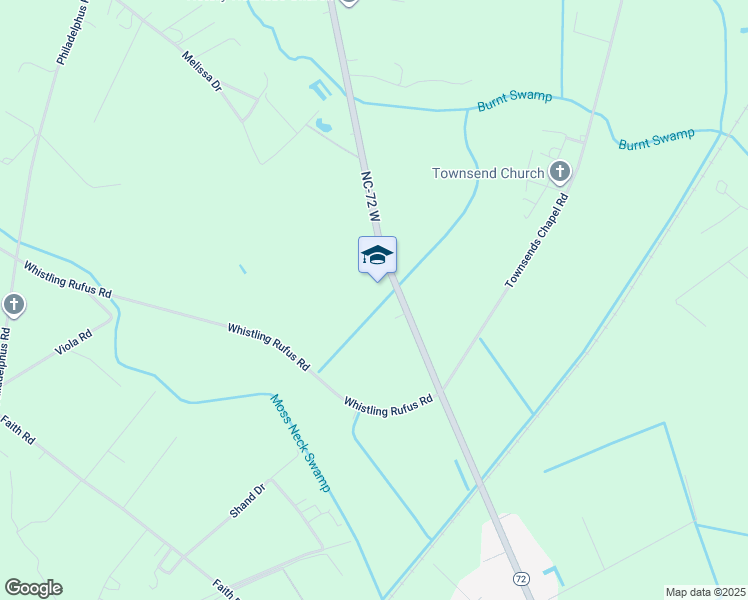 map of restaurants, bars, coffee shops, grocery stores, and more near 9703 North Carolina Highway 72 in Pembroke