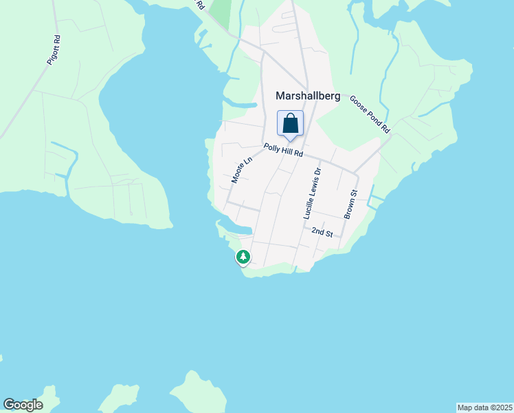 map of restaurants, bars, coffee shops, grocery stores, and more near 1234 Marshallberg Road in Marshallberg